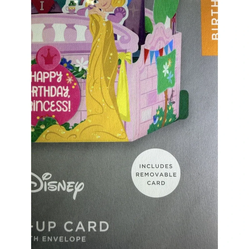 Hallmark Wonderfolds Disney Princess Pop Up Birthday Card Snow White Rapunzel